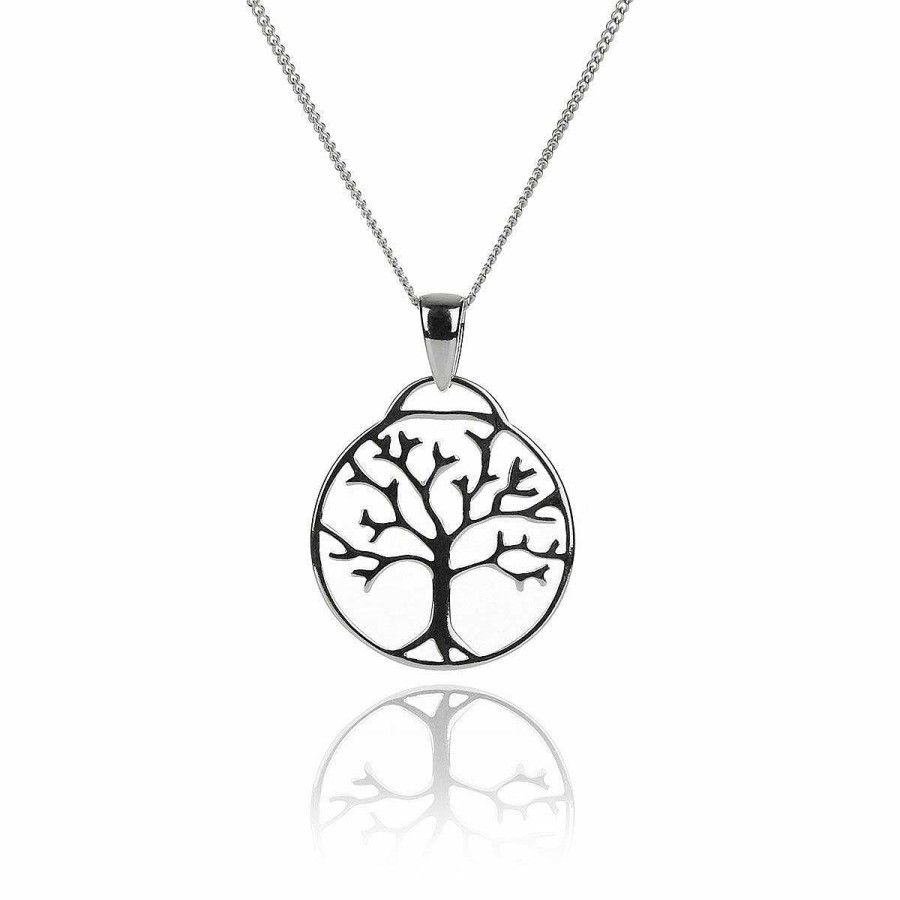 Keepsake Gifts | Elements Elements Silver Tree Of Life Cut Out Boxed Pendant