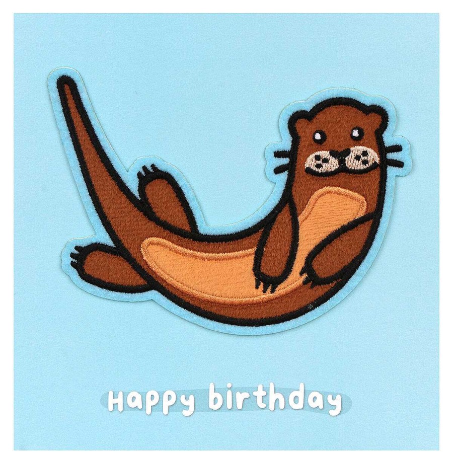 Peel-Off Patch Cards | Temptation Gifts Moji Oscar Otter Birthday Card With Peel Off Patch