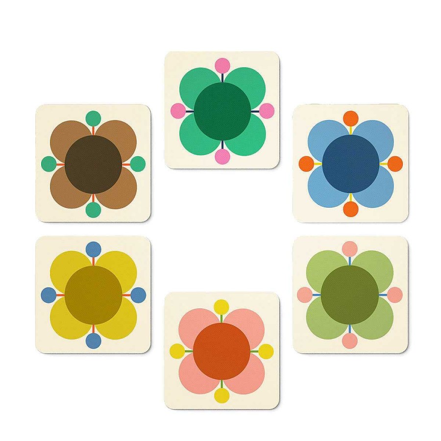 Coasters & Placemats | Orla Kiely Orla Kiely Atomic Flower Set Of 6 Coasters