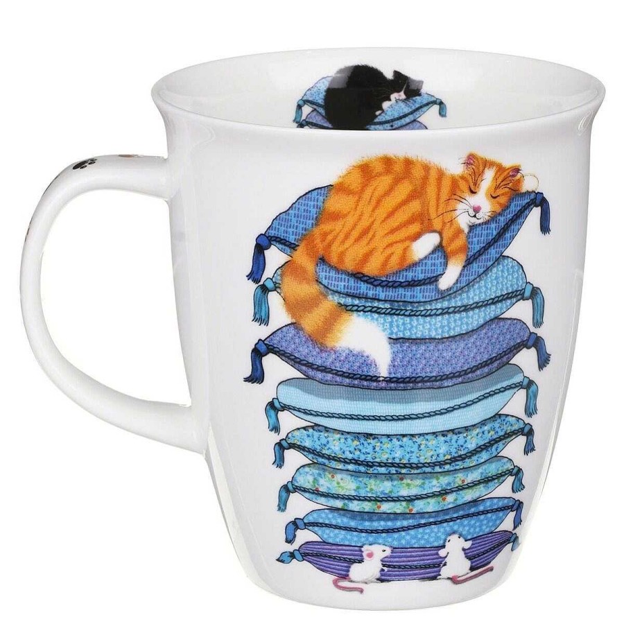 Pet Accessories | Dunoon Dunoon Sleepy Cats Blue Nevis Shape Mug