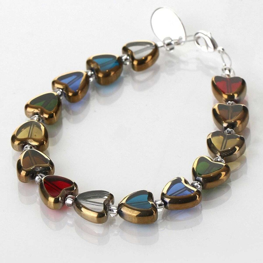 Bracelets | Carrie Elspeth Carrie Elspeth Multi Gold Edged Hearts Bracelet