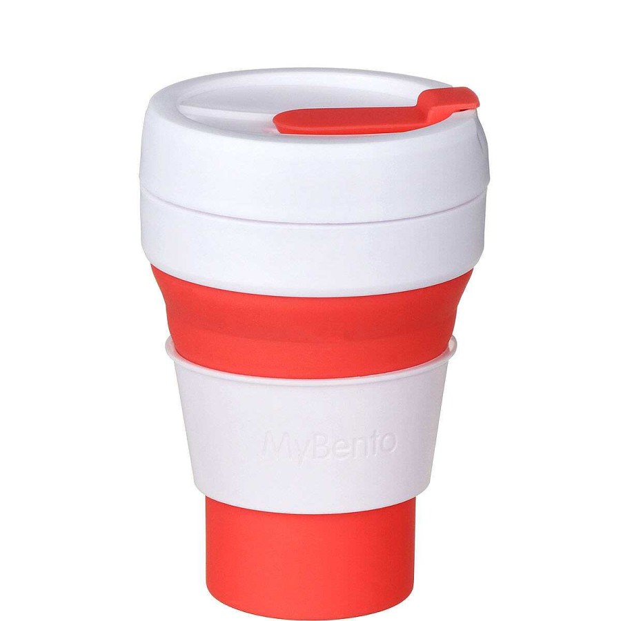 Travel Mugs | Temptation Gifts Mybento Coral Collapsible Travel Cup