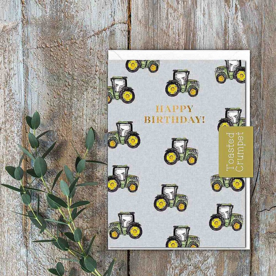 Mini Cards | Toasted Crumpet Toasted Crumpet Tractors 'Happy Birthday!' Mini Birthday Card