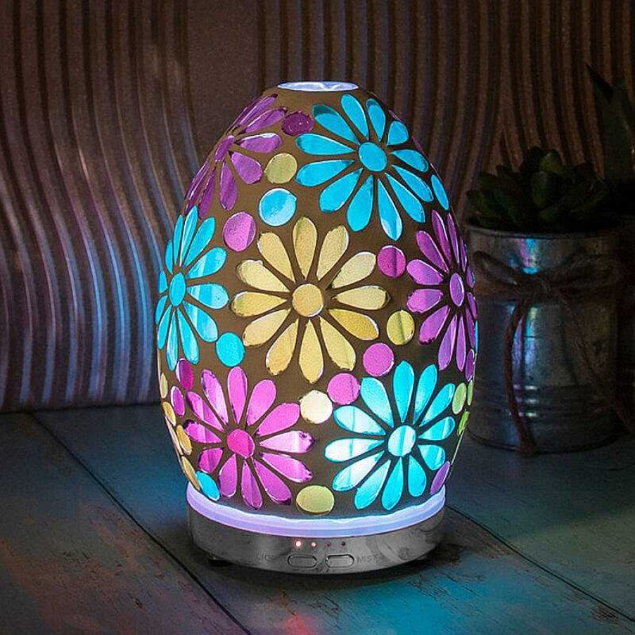 Other Home Fragrance | Desire Desire Blue Flower Mosaic Egg Colour Changing Aroma Humidifier