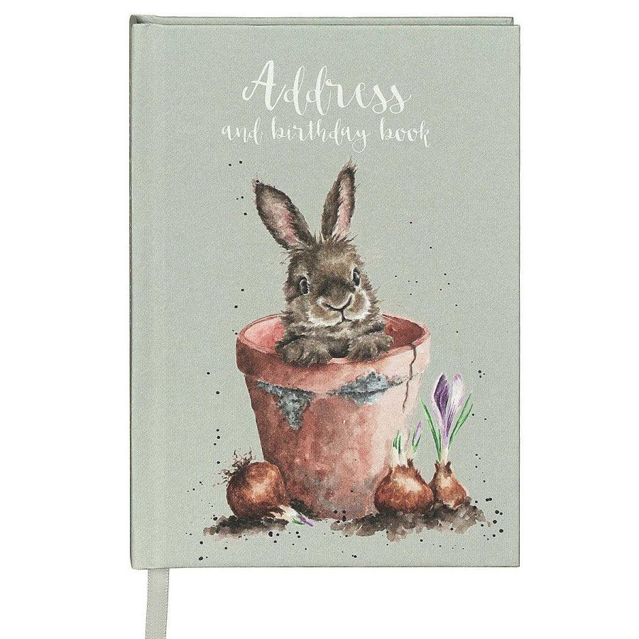 Stationery | Wrendale Wrendale 'The Flower Pot' Rabbit Address & Birthday Book