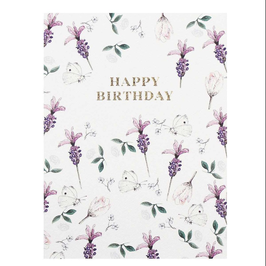 Mini Cards | Toasted Crumpet Toasted Crumpet Lavender & Butterflies 'Happy Birthday!' Mini Birthday Card