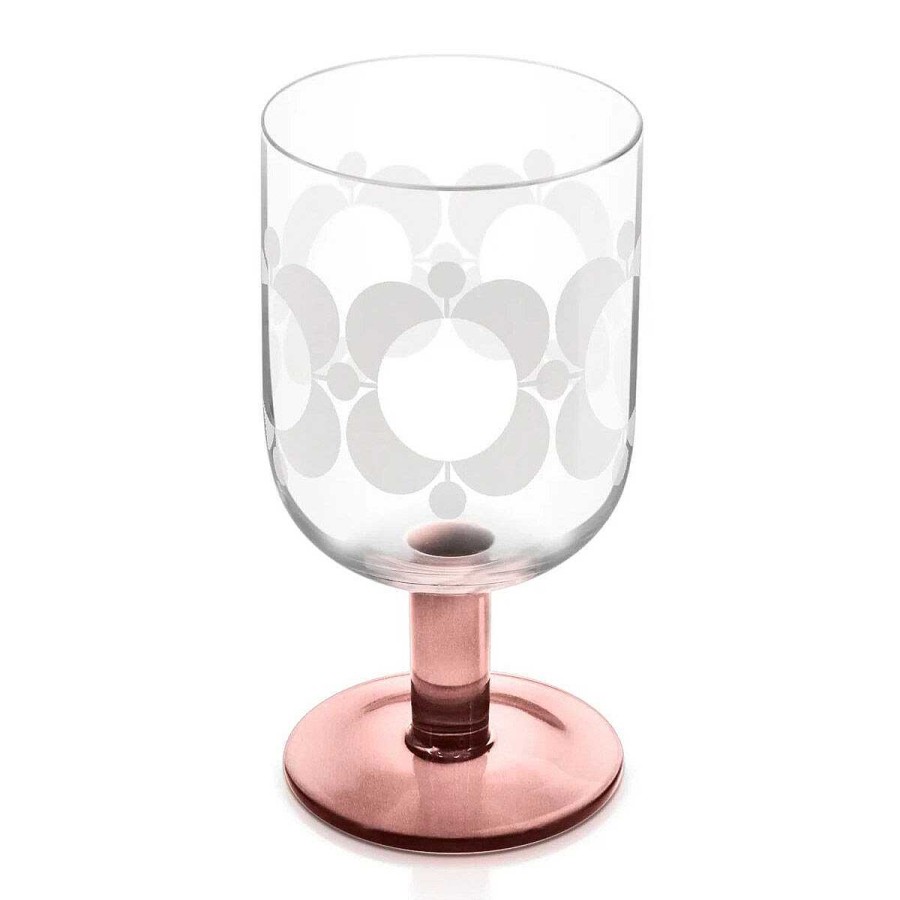 Glassware | Orla Kiely Orla Kiely Atomic Flower Brown Shades Set Of 4 Wine Glasses