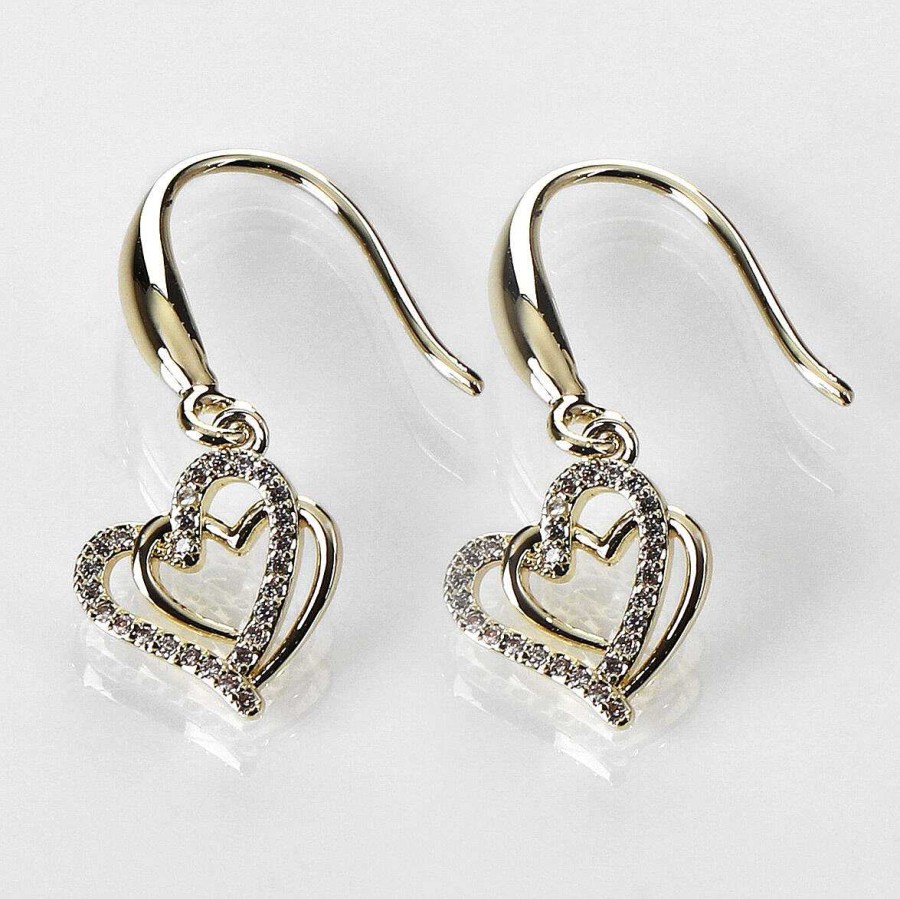 Earrings | Equilibrium Equilibrium Gold Plated Entangled Hearts Earrings