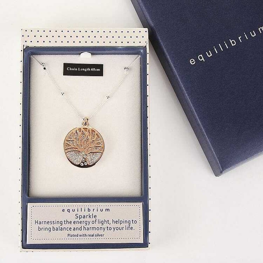 Necklaces | Equilibrium Equilibrium Rose Gold Filigree Disk Long Necklace