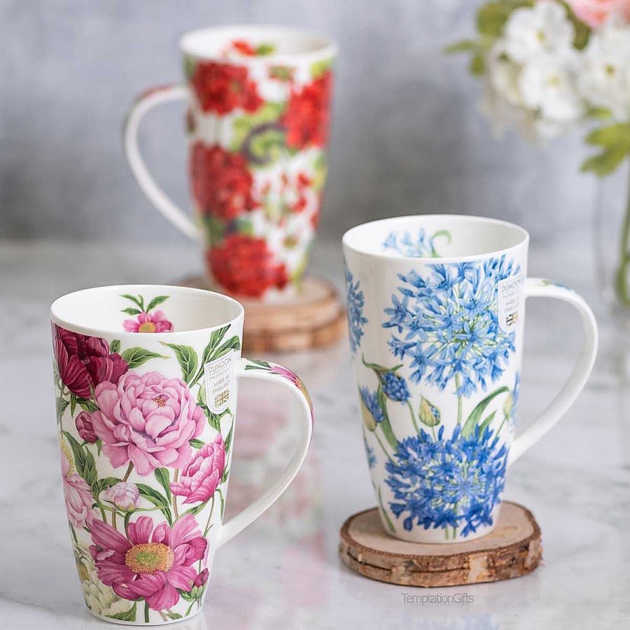 Mugs & Tea Cups | Dunoon Dunoon Peonies Henley Shape Mug