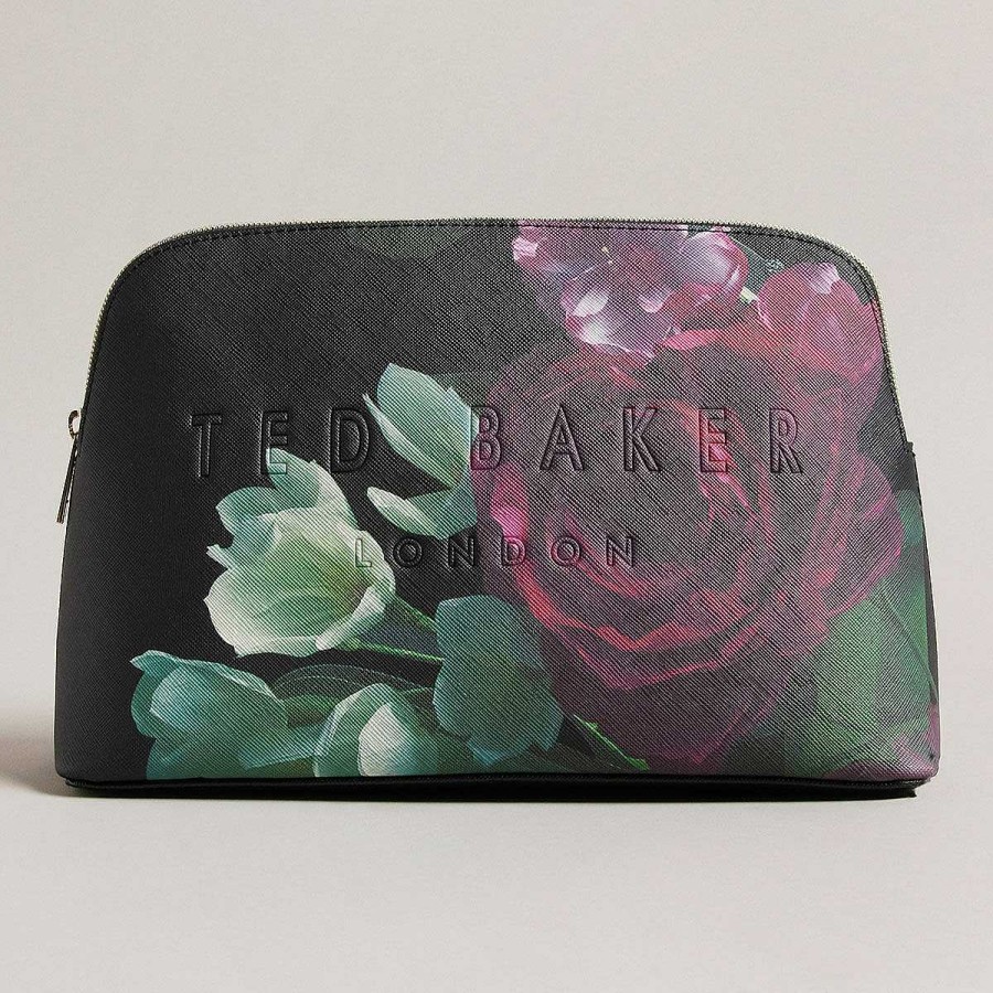 New In | Ted Baker Ted Baker Papiee Black Floral Wash Bag