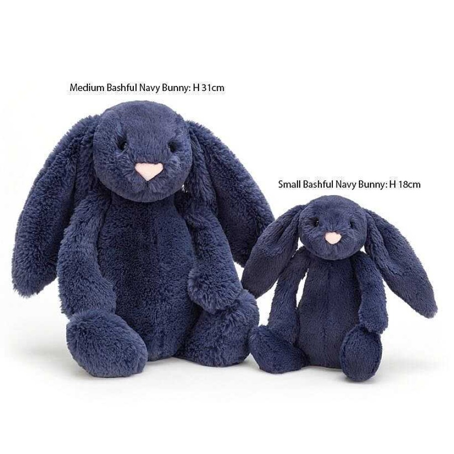 Baby Safe Toys | Jellycat Jellycat Bashful Navy Bunny Medium