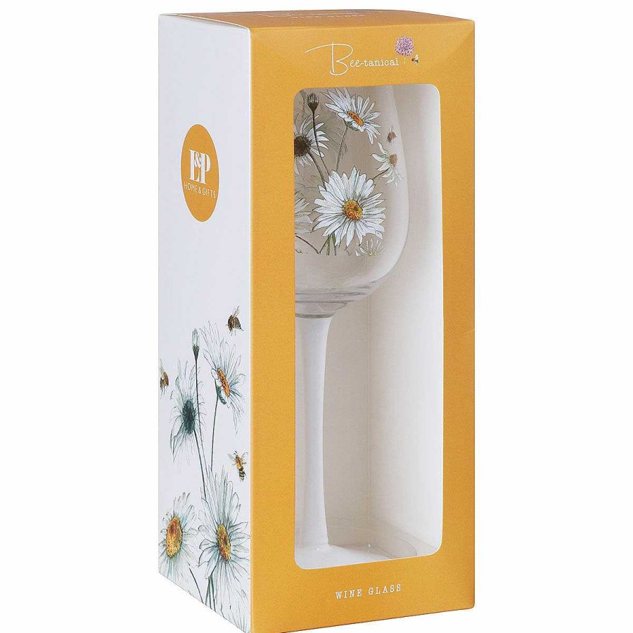 Glassware | Temptation Gifts Bee-Tanical Daisy Wine Glass