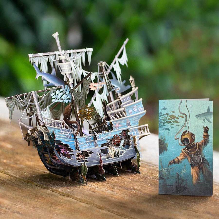 3D Cards | Me & McQ Me & Mcq 'Sunken Galleon' 3D Greetings Card