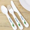 Personalised / Experience | Temptation Gifts Personalised Dinosaur 3 Piece Plastic Cutlery Set