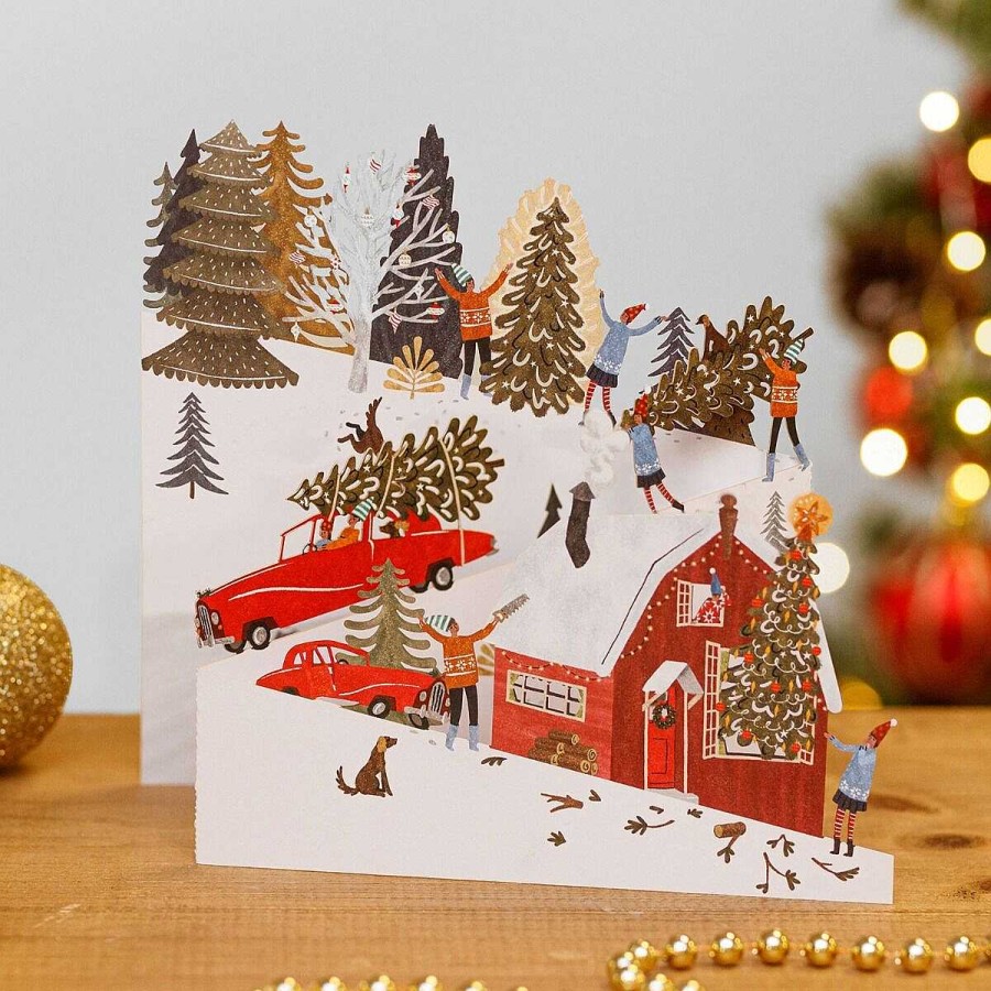 Christmas | Me & McQ Me & Mcq The Tree Zig Zag 3D Christmas Card