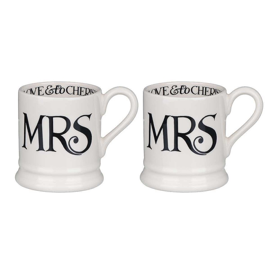 Mr & Mrs Gifts | Emma Bridgewater Emma Bridgewater Mrs & Mrs Boxed Set Of Two Half Pint Mugs