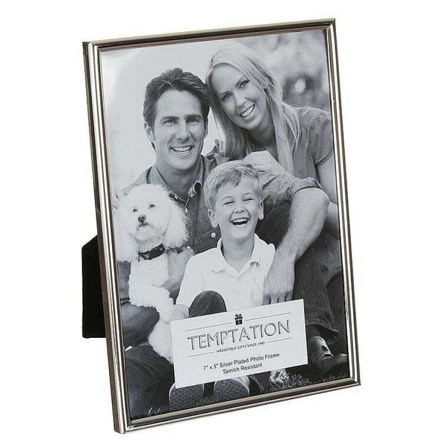 Photo Albums & Frames | Temptation Temptation Silver Plated Narrow Edge Photo Frame 5X7