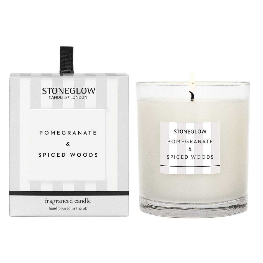 Glass Candles | Stoneglow Stoneglow Modern Classics Pomegranate & Spiced Woods Candle